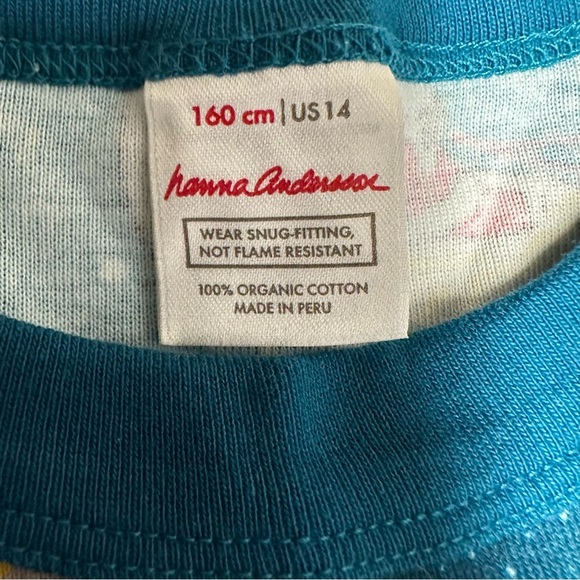 Hanna Andersson Kids Blue Santa Pajamas set Sz 169 cm US 14 organic cotton nwot - Picture 5 of 10